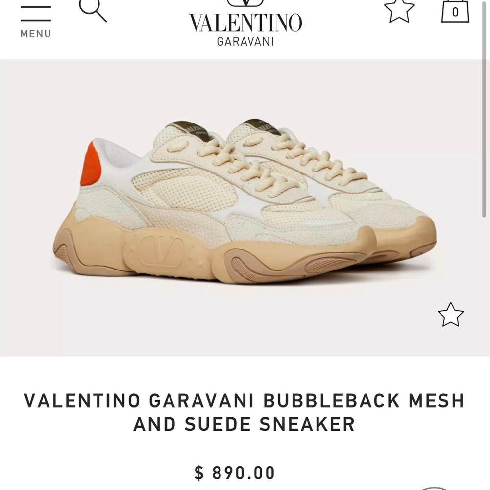 VALENTINO GARAVANI BUBBLEBACK MESH AND SUEDE SNEAKER size 37.5